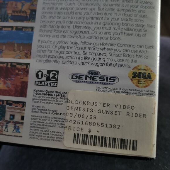 Sega Genesis Sunset Riders Game - Picture 8 of 8